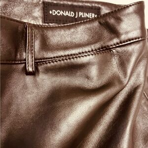 Donald J. Pliner Dark Brown Lined Leather Pants Size 10.